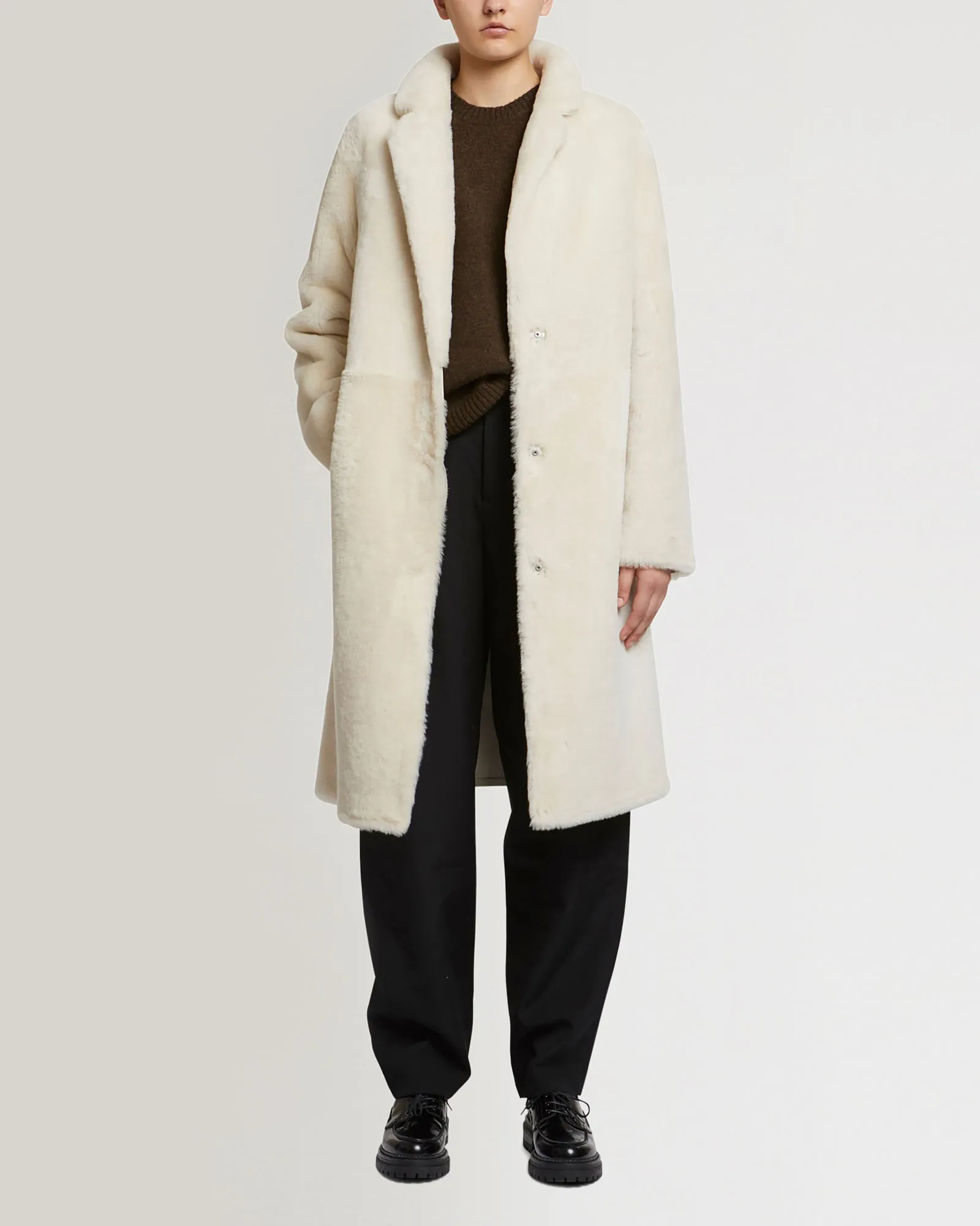 Manteau réversible en agneau mérinos