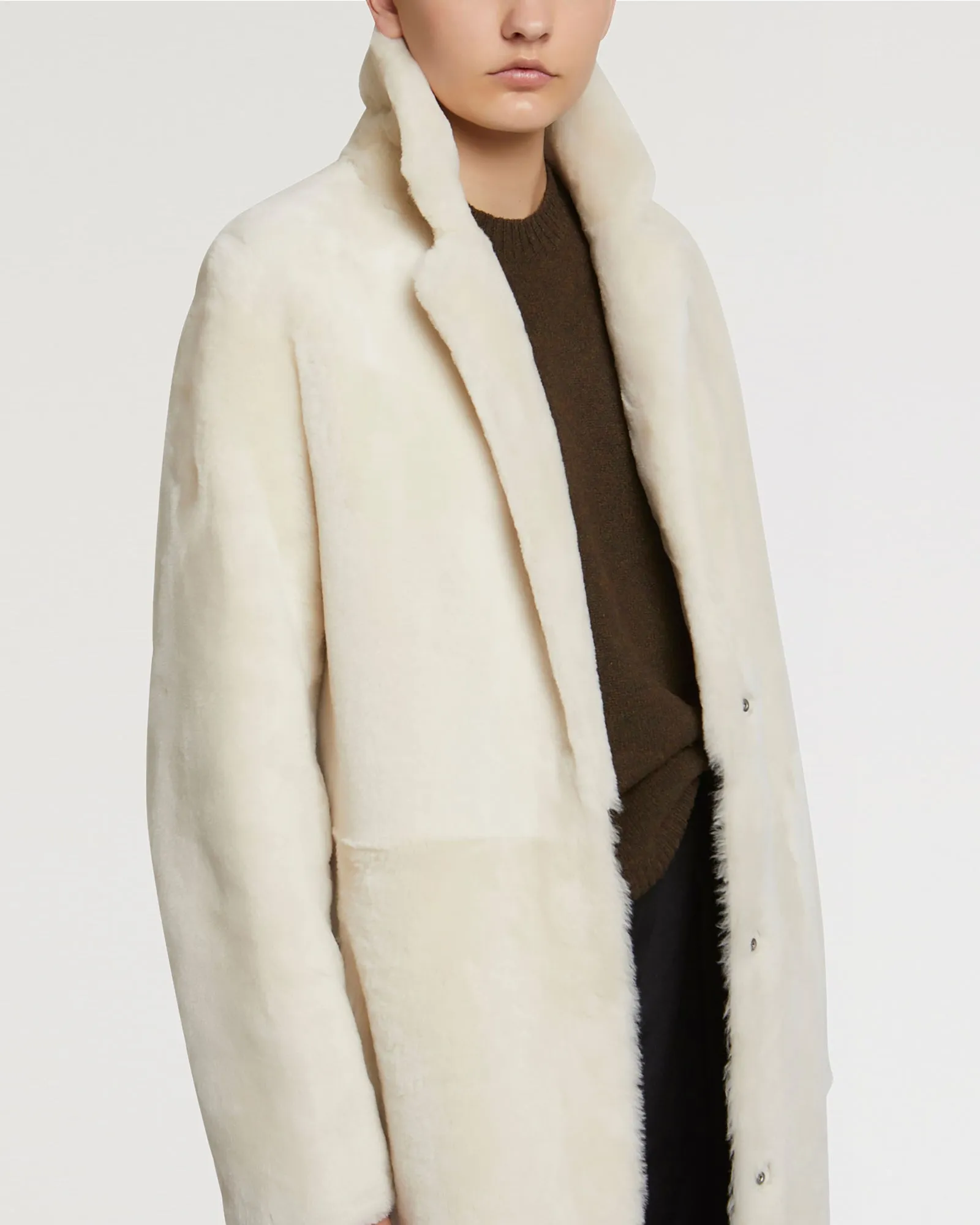 Manteau réversible en agneau mérinos